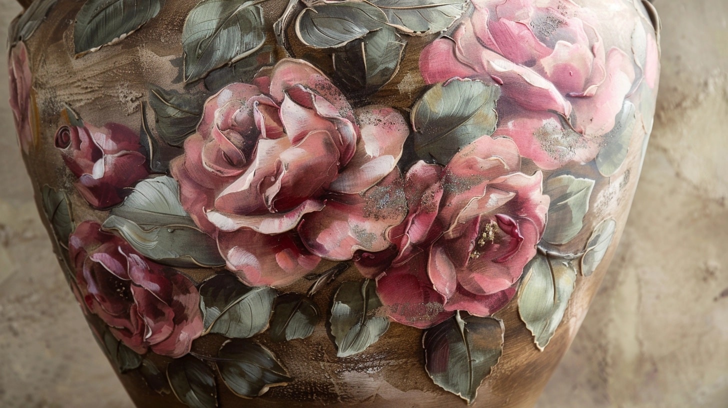 Painterly Roses and Leaves