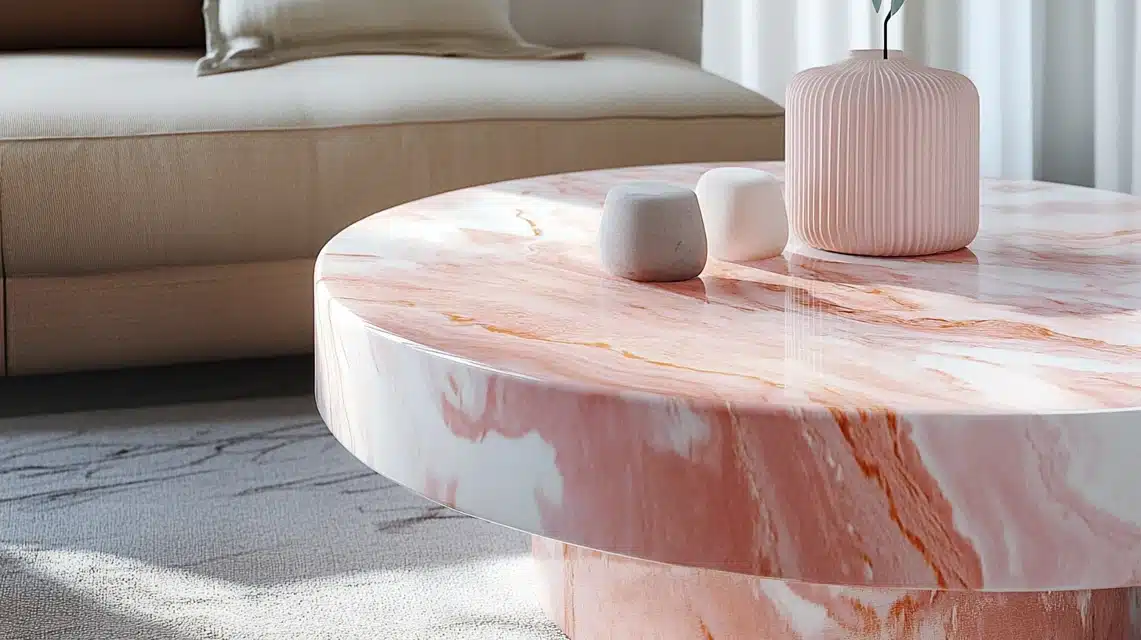 Pink Stone Look Table