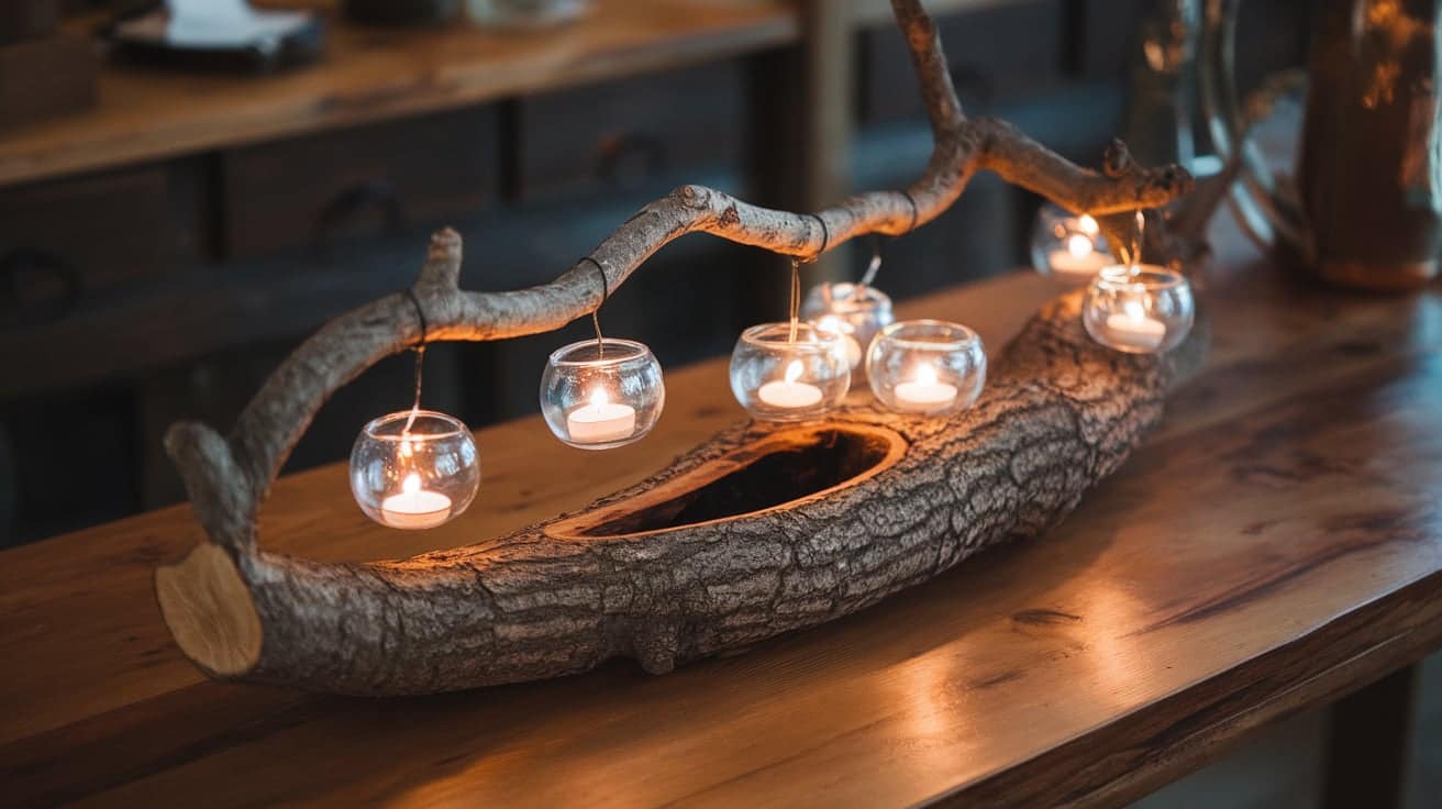 Tree Branch with Hanging Tea Lights