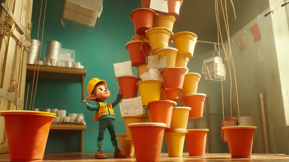 Upside-Down Cup Tower