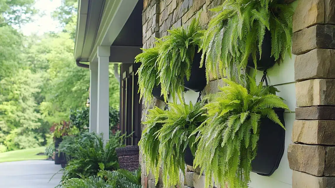 Wall-Mounted Fern Planters