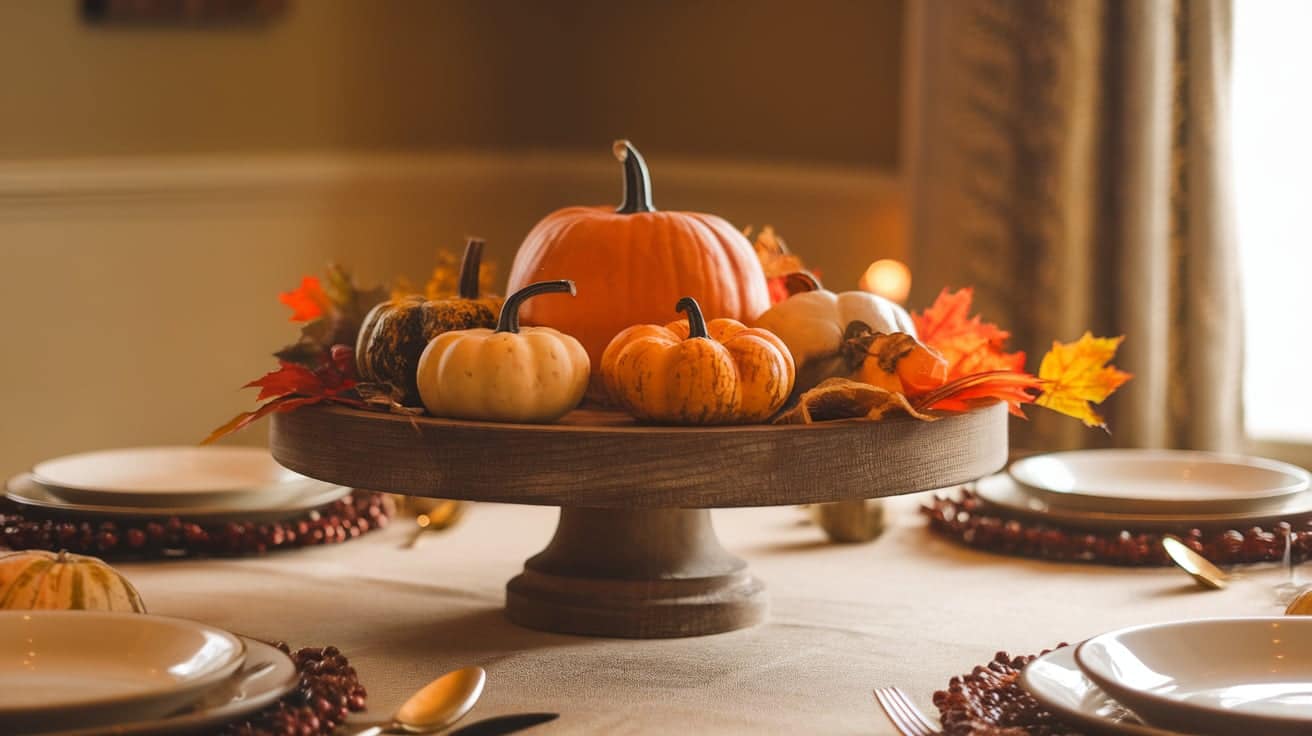 Wooden Stand with Seasonal Decor