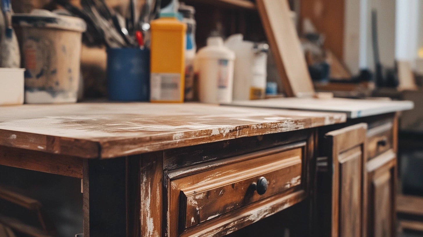 how to refinish cabinets with stain