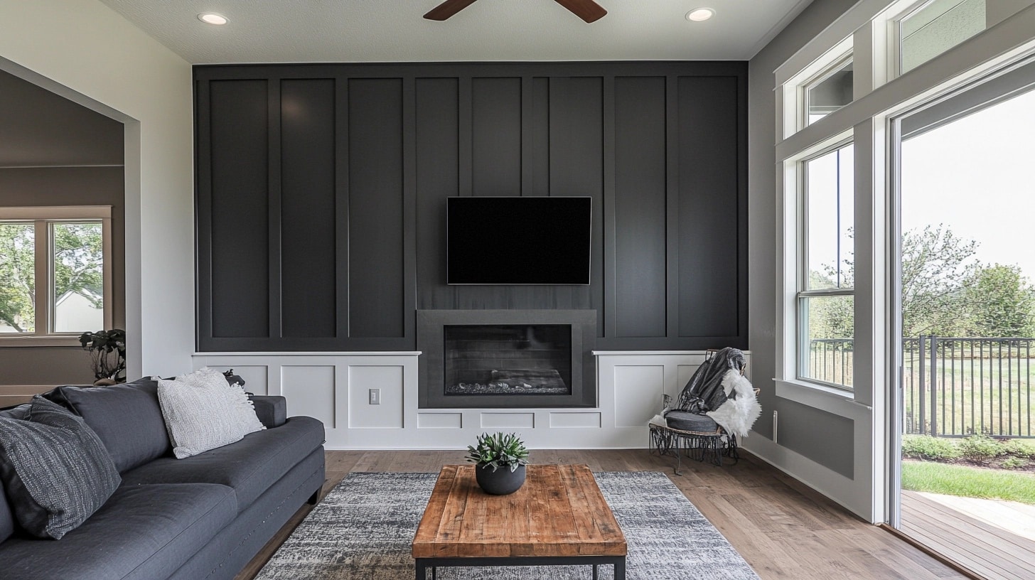 modern board and batten accent wall