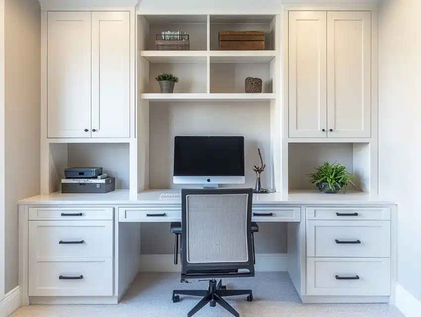 Built-In Desk with Cabinets