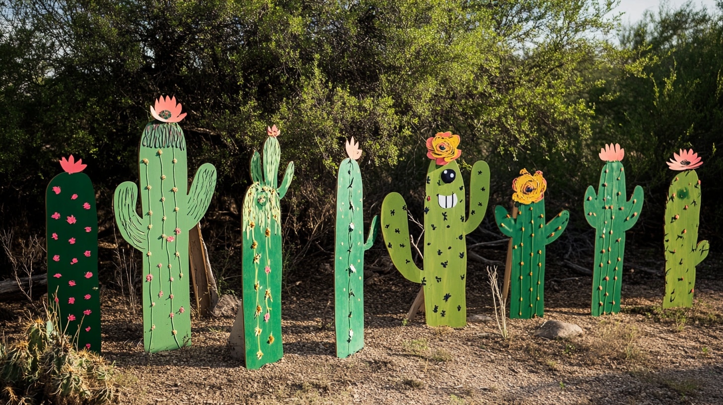 Cactus-Shaped Yard Signs