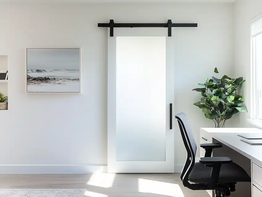 Classic Frosted Glass Barn Door