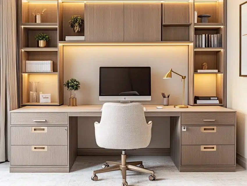 Custom Desk with Filing Drawers