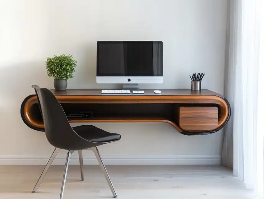 Floating Desk with Drawers