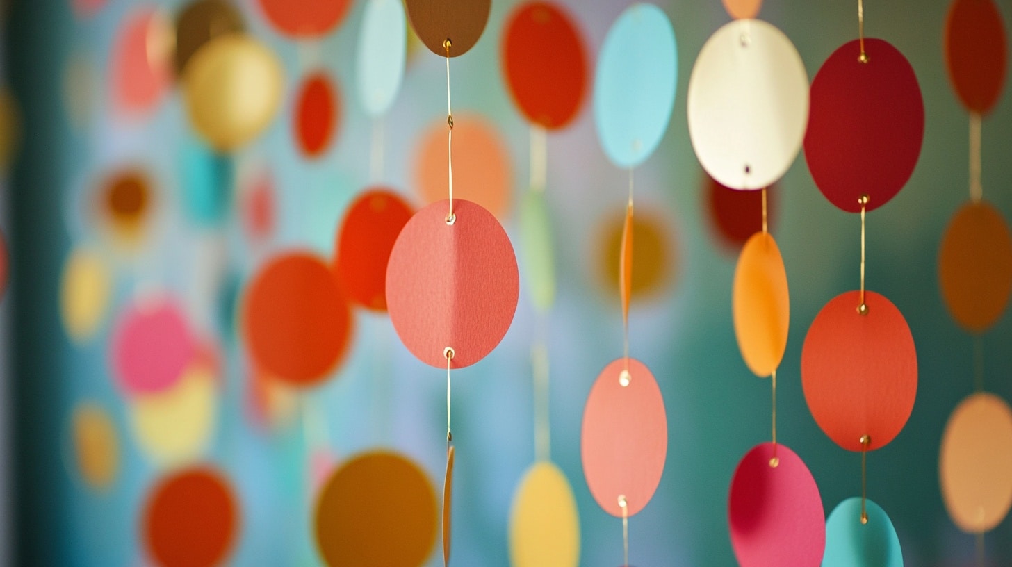 Garlands with Red, Yellow, and Green Colors