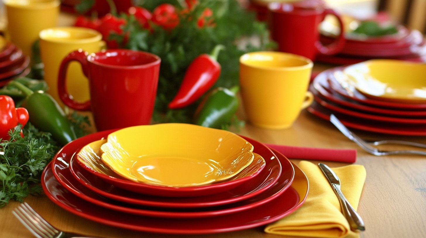 Red and Yellow Table Settings