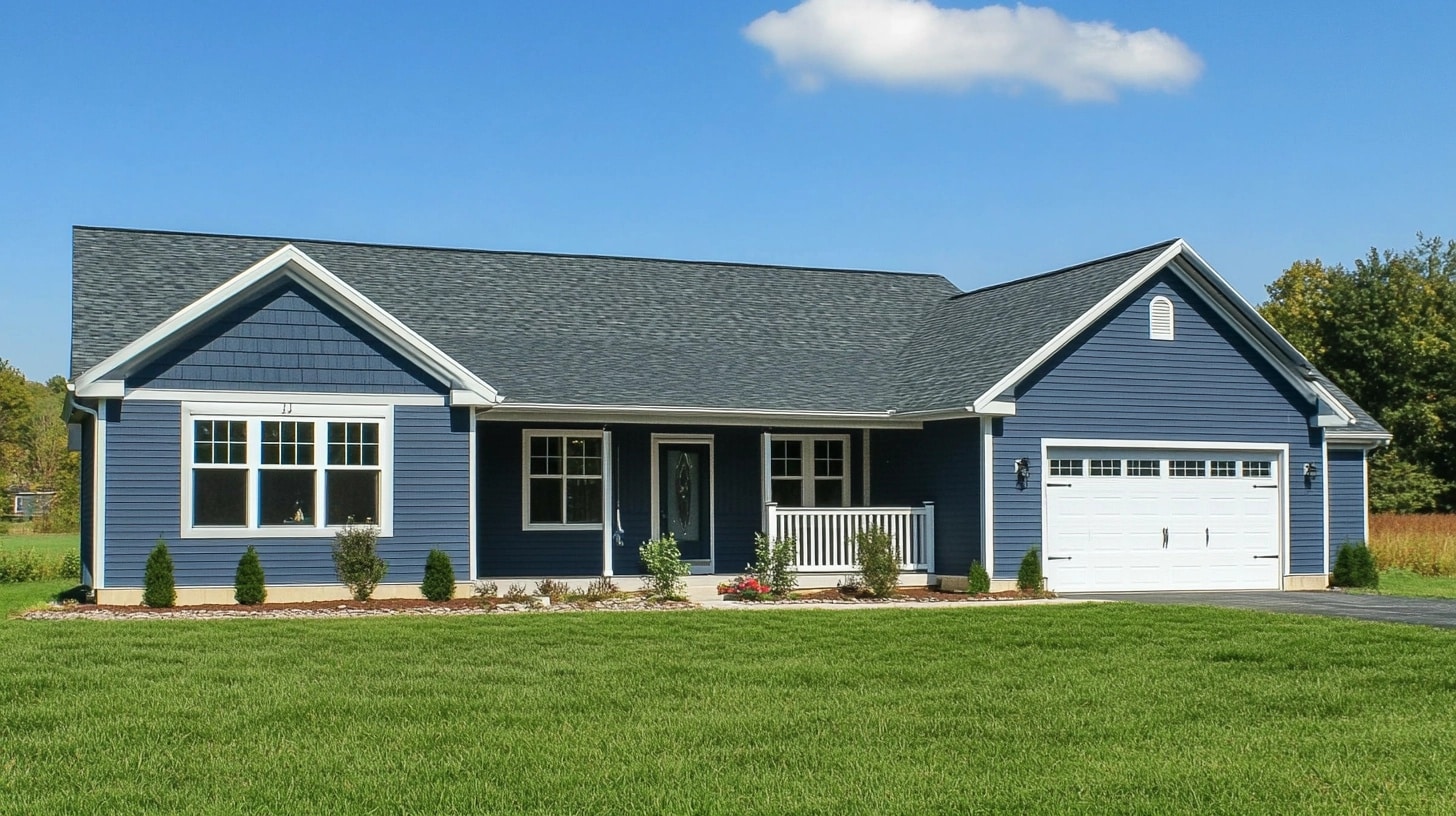 slate blue ranch home