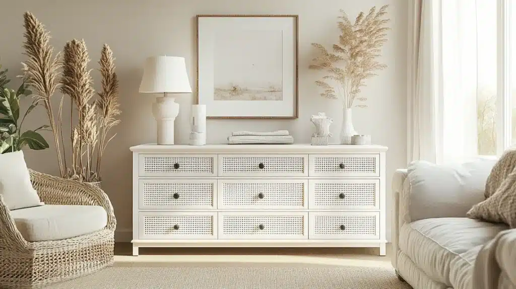 Bella Depot Rattan Dresser with 6 Drawers