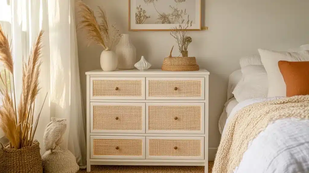 Frances Woven Rattan 6 Drawer Dresser