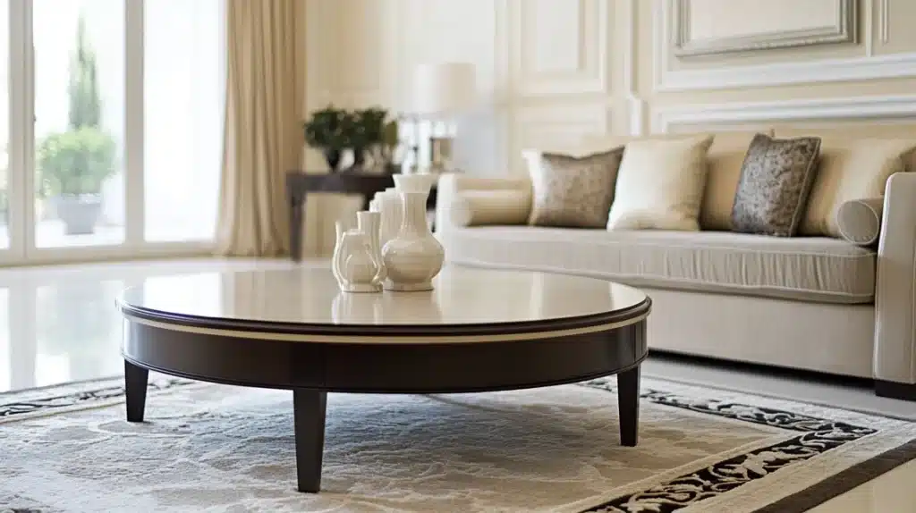 French Contemporary Round Coffee Table