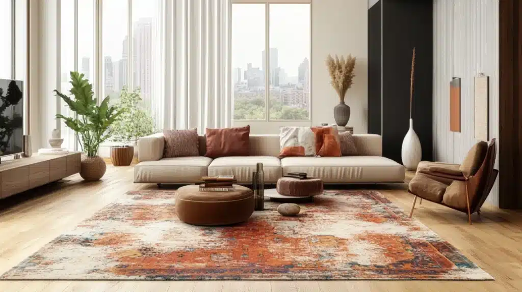 Loloi Margot Terracotta:Lagoon Area Rug feat