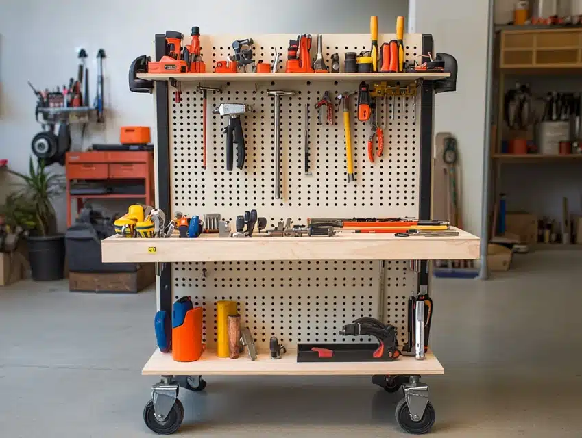 Mobile Pegboard Cart